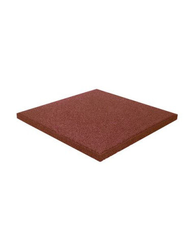 BALDOSA DE CAUCHO ANTITRAUMA 400X400X25MM COLOR LADRILLO ROJO ARTPLAST