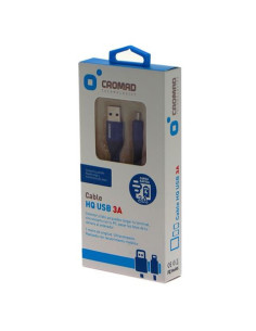 CABLE HQ USB A MICRO USB 1 METRO 3A AZUL CROMAD 2