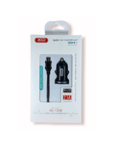 PACK CARGADOR MECHERO TZ08 2.1A + CABLE TIPO MICRO USB NEGRO XO 2