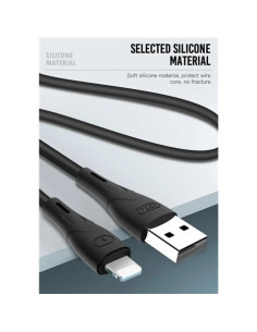 CABLE NB146 CARGA RAPIDA SILICONA USB - MICRO USB | 2.4A | 1 MTR | NEGRO XO 2
