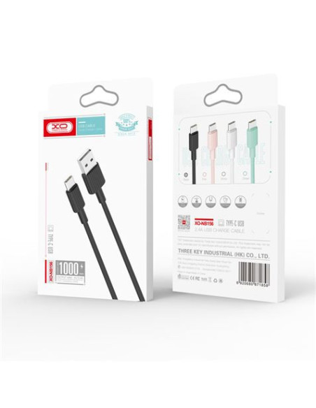 CABLE NB156 SILICONA USB - MICRO USB | 2.4A | 1 MTR | NEGRO XO