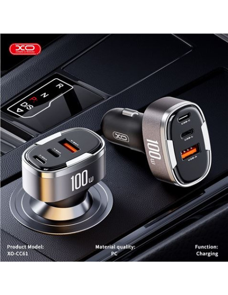 CARGADOR MECHERO CC61 3XUSB 100W XO