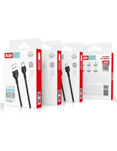 CABLE 2.1A USB A LIGTHNING 2 METROS BLANCO NB200 XO