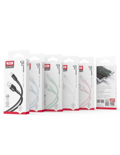 CABLE NB212 SILICONA USB - LIGHTNING | 2.1A | 1 MTR | NEGRO XO 2