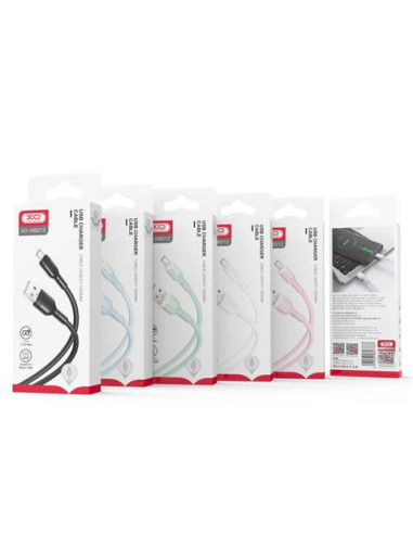 CABLE NB212 SILICONA USB - LIGHTNING | 2.1A | 1 MTR | NEGRO XO