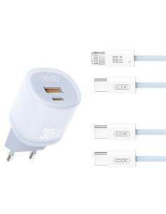 CARGADOR CARGA RAPIDA 30W USB-A Y USB-C L151 AZUL XO 2