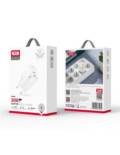 CARGADOR DE CORRIENTE CE07 35W 2 X TIPO C XO BLANCO 2