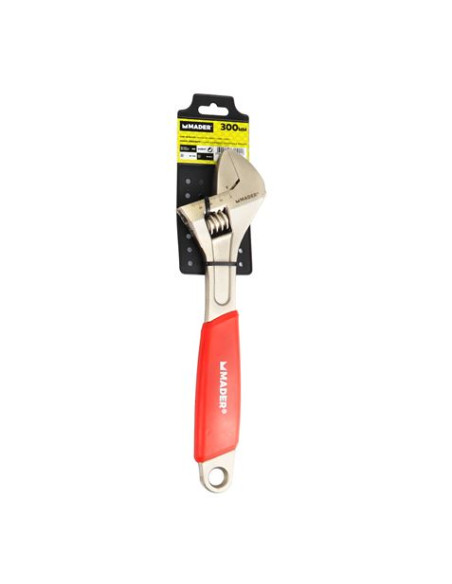 LLAVE INGLESA 12\"- 300MM MANGO RECUBIERTO ROJO MADER