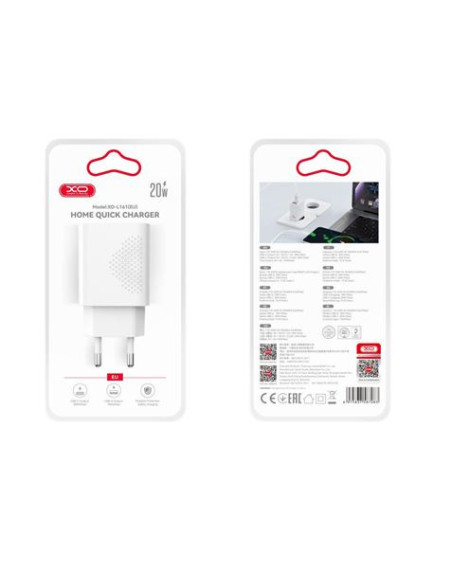 CARGADOR USB CARGA RAPIDA 20W 1X USB-A Y 1X USB-C