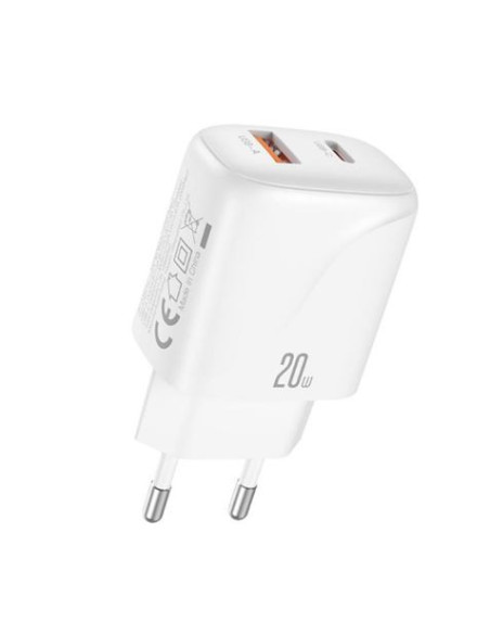 CARGADOR USB+USB-C 20W L158 BLANCO XO