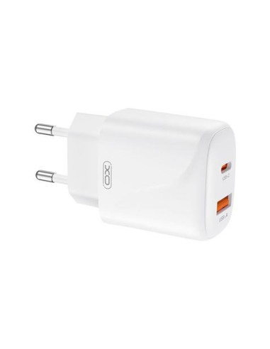 CARGADOR USB+USB-C 20W L158 BLANCO XO