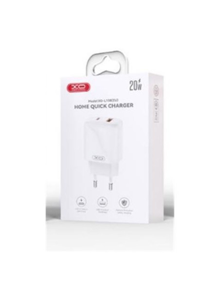 CARGADOR USB+USB-C 20W L158 BLANCO XO