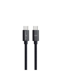 CABLE TRENZADO TIPO C A TIPO C 100W 1M NEGRO MAXLIFE