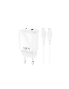 CARGADOR USB+USB-C 20W L158 CON CABLE TIPO C BLANCO XO