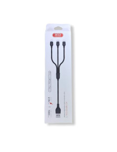 CABLE NB103 CARGA RAPIDA 3 EN 1 | MICRO + TIPO C + LIGHTNING A USB | BLANCO 2