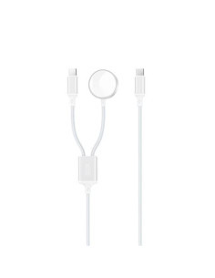 CABLE 2 EN 1 60W TIPO C + CABLE CARGA MAGNETICA APPLE WATCH BLANCO XO