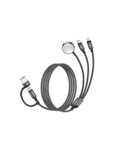 CABLE USB-A/C 3 EN 1 2X USB-C Y CARGADOR MAGNETICO PARA SMARTWATCH CX040 XO