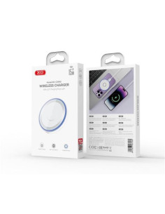 CARGADOR INALAMBRICO 15W CON LED AZUL CX042 XO 2