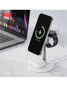 CARGADOR INALAMBRICO MAGNETICO 3 EN 1 CX038 BLANCO XO 2