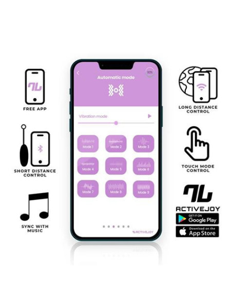 HUEVO MASTURBADOR VIBRADOR FEMENINO CON APP AZUL/VIOLETA INTOYOU