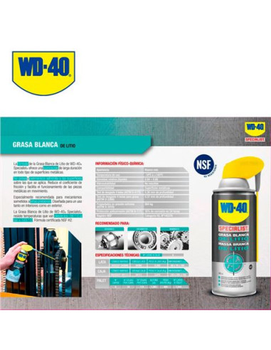 GRASA BLANCA DE LITIO WD40 34390 400ML