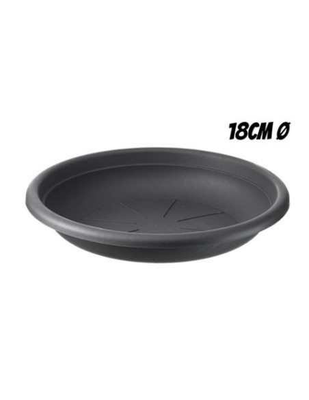 PLATO PARA MACETA 18CM ANTRACITA ARTPLAST