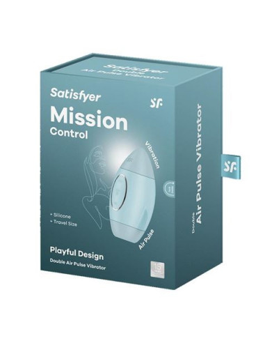 SUCCIONADOR Y VIBRADOR MISSION CONTROL AZUL SATISFYER