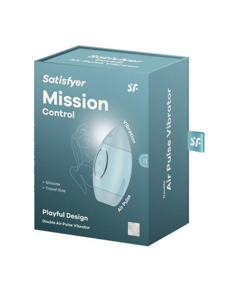SUCCIONADOR Y VIBRADOR MISSION CONTROL AZUL SATISFYER