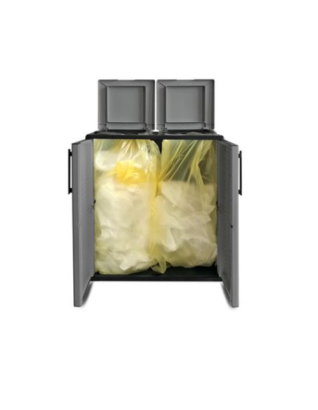 ARMARIO BAJO CON DOBLE TAPA PARA RECICLAJE 680X370X840MM ARTPLAST