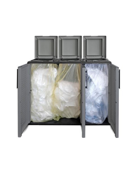 ARMARIO PARA RECICLAJE 3 COMPARTIMIENTOS 1020X370X840MM ARTPLAST