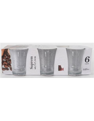 SET 6 VASOS BOMBON 125ML SUPREM ARCOGLASS