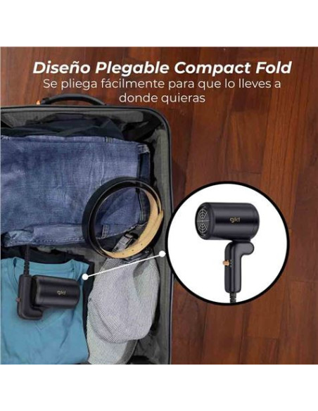 SECADOR DE PELO PLEGABLE 400W NEGRO IDEAL VIAJE GKL