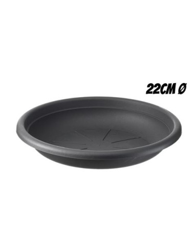 PLATO PARA MACETA 22CM ANTRACITA ARTPLAST