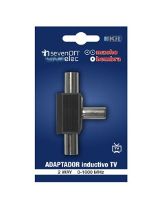 ADAPTADOR INDUCTIVO TV (2 MACHO/1 HEMBRA) NEGRO SEVENON 2