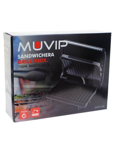 SANDWICHERA INOX GRILL 750W MUVIP