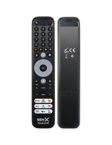 MANDO UNIVERSAL GRANDE PARA TELEVISORES TCL TCLG-2110 GEN-X