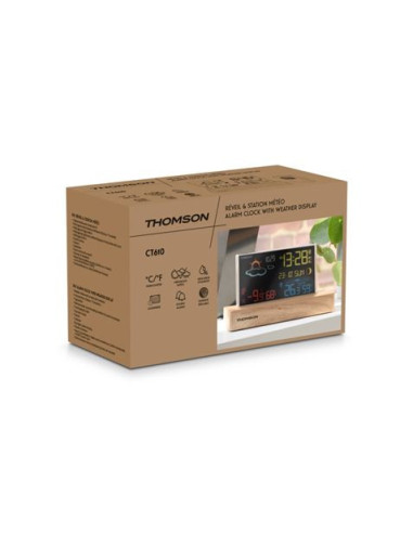 ESTACION METEOROLOGICA CON RELOJ DESPERTADOR CT610 THOMSOM