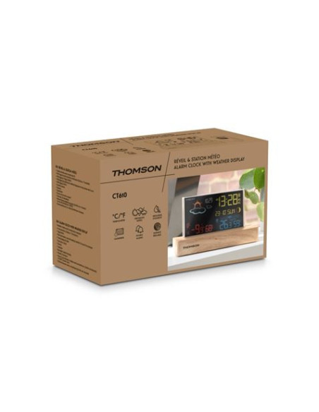 ESTACION METEOROLOGICA CON RELOJ DESPERTADOR CT610 THOMSOM