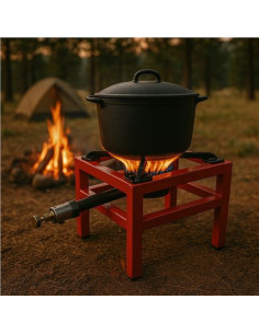 FOGÓN / HORNILLO DE GAS REFORZADO ALTA POTENCIA 1 FUEGO 40X40CM MUVIP 2