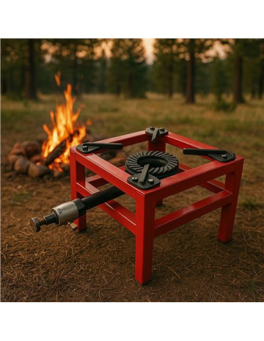 FOGÓN / HORNILLO DE GAS REFORZADO ALTA POTENCIA 1 FUEGO 40X40CM MUVIP