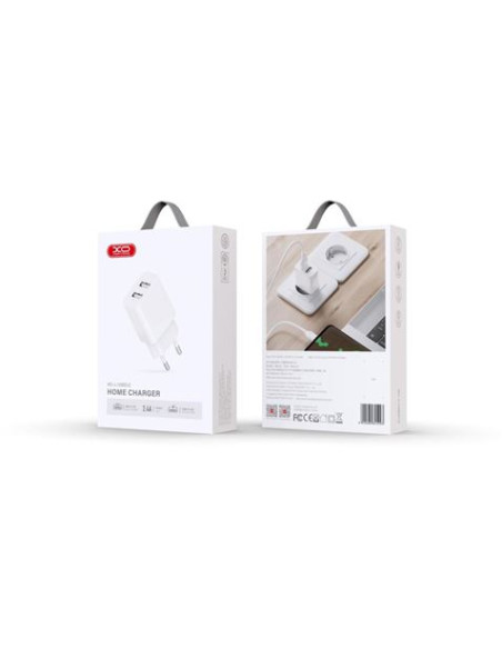 CARGADOR DOBLE PUERTO USB CARGA RAPIDA 10W L109 XO