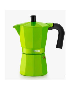 CAFETERA ITALIANA 3 TAZAS ALUMINIO VERDE MONIX