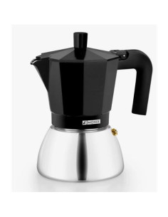 CAFETERA ITALIANA 6 TAZAS INDUCCION INOX NEGRA MONIX