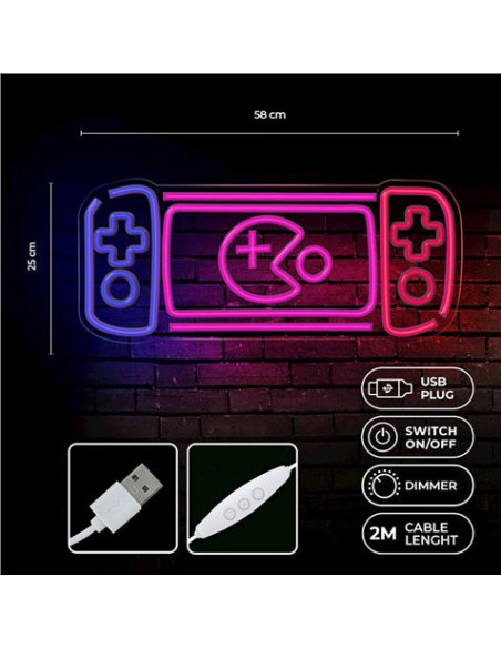 LAMPARA DECORATIVA NEON LED GAME CONSOLE FOREVER