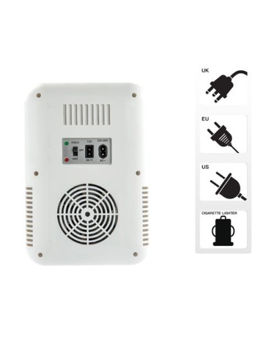 MINI NEVERA 5.5 LITROS 12/220V BLANCO/ESPEJO LED XO