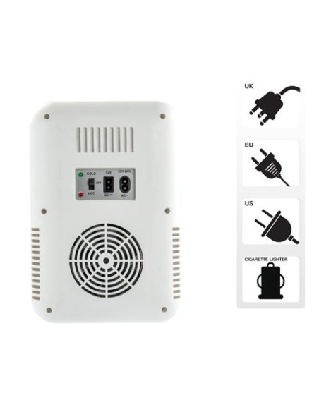 MINI NEVERA 5.5 LITROS 12/220V BLANCO/ESPEJO LED XO