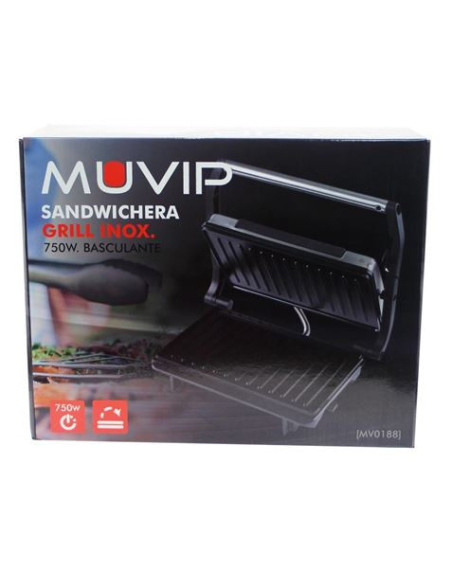 SANDWICHERA INOX GRILL 750W MUVIP