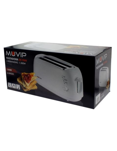 TOSTADORA DE PAN 1300W 4 REBANADAS MUVIP