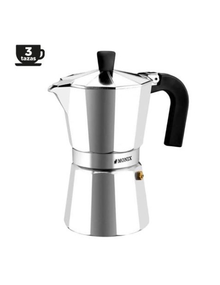 CAFETERA VITRO EXPRES 3 TAZAS ALUMINIO ANTIADHERENTE CALDERIN SIN CANTOS