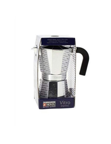 CAFETERA VITRO EXPRES 3 TAZAS ALUMINIO ANTIADHERENTE CALDERIN SIN CANTOS